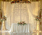 Champagne Tulle Photo Backdrop Curtain with Lights String for Parties Wedding Bridal Shower Sheer Champagne Curtain Backdrop for Birthday Party Baby Shower Photo Booth Photography 20ft x 10ft
