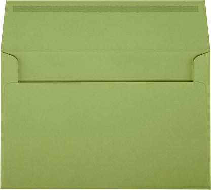 LUXPaper A9 Invitation Envelopes | Peel & Press | 5 3/4" x 8 3/4" | Avocado Green | 80lb. Text | 50 Qty
