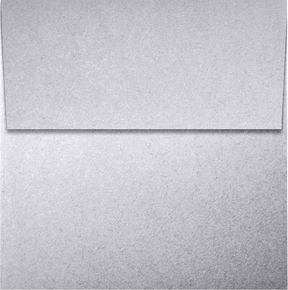 LUXPaper Square Invitation Envelopes | Peel & Press | 4" x 4" | Silver Metallic | 80lb. Text | 50 Qty