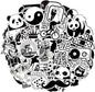 QTL Black and White Stickers for Adults Funny Stickers for Laptop Skateboard Bumper Bike Car Decals Waterproof Vinyl Pack 100Pcs