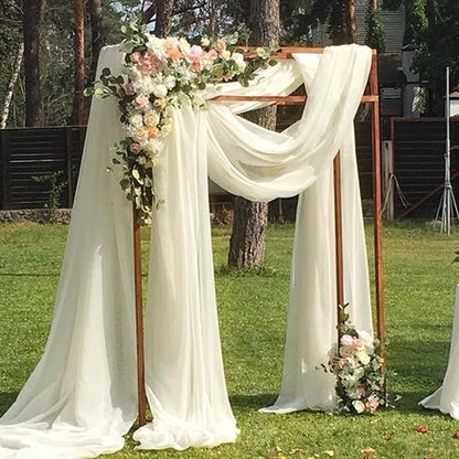 Wedding Arch Draping Fabric 4 Panels 20Ft length x 28" width Ivory Arch Drapes Chiffon Fabric Sheer Curtains Backdrop for Party Bridal Ceremony Ceiling Decor Wedding Stage Reception Decorations
