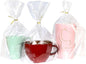 PigPotParty Cellophane Bags 8"x11", 50 Pack Clear Gift Bags, 3.15" Bottom Gusset for Stand-Up Display, Plastic Cellophane Gift Wrap, Ideal for Goodies, Treats, Party Favors, Mugs, Includes 50 Ties