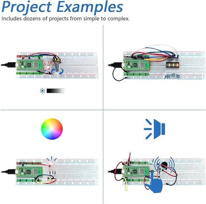 Freenove Basic Starter Kit for Raspberry Pi Pico W (Included), Dual-core Arm Cortex-M0+ Microcontroller, 386-Page Detailed Tutorial, 142 Items, 55 Projects, Python C Code