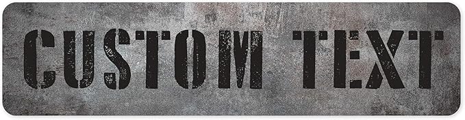 Custom Sign, Custom Street Sign, 11 Font Colors, 13 Font Styles, 4 Hole Options, 22 Sizes, 12x48 Inches, Rust Free DiBound, Fade Resistant, Made in USA by My Sign Center (Grunge Metal)