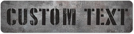 Custom Sign, Custom Street Sign, 11 Font Colors, 13 Font Styles, 4 Hole Options, 22 Sizes, 12x48 Inches, Rust Free DiBound, Fade Resistant, Made in USA by My Sign Center (Grunge Metal)