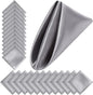 Aneco 24 Pieces Satin Napkin Square 20 x 20 Inches Dinner Napkins Weddings Party Napkin Soft Table Napkins for Romantic Weddings Party Dinner Decoration (Silver)