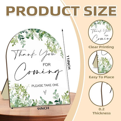 Thank You for Coming Please Take One Sign, Eucalyptus Leaf Decoration Wedding Shower Sign for Guests, Bridal Shower Welcome Sign, Baby Shower Birthday Party Decor Supplies 9 * 11IN