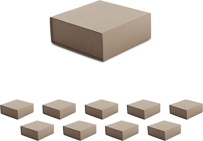 CECOBOX - Gift Boxes with Lids for Presents 6"x6"x2.75" - Matte, Collapsible Magnetic Closure Gift Box - Groomsmen & Bridesmaid Proposal Boxes, Wedding, PR, Birthdays, Holidays (Kraft)