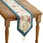 patdrea Designer Elegant Bright Linen Table Runner 102 Inch Long, Mauve Iris Floral Pattern Table Mat, Decoration for Kitchen Dining Table Coffee Table Shelf Cabinet Banquet Christmas ,12"*102"