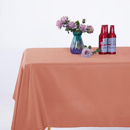 Ascoza 2pack 60x102 Inch Dusty Pink Rectangular Tablecloth 6 Feet Table Cloth in Polyester Fabric for Wedding/Banquet/Restaurant/Parties