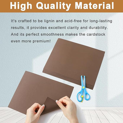 28 Sheets Coffee Color Cardstock 8.5 x 11 Craft Paper, 92lb Chocolate Brown Card Stock for DIY Card Making, Greeting Cards, Invitations, Party, Invitations