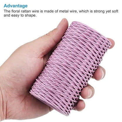 PATIKIL 164 Feet Floral Bind Wire Wrap Twine, 1mm Florist Wire Iron Wire Paper Covered Vine Wrapping Binding Wire for Flower Bouquets, Purple