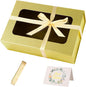 TIACABO Gold Large Gift Box with Window, 13.5"x9"x4.3" Bridesmaid Boxe for Gifts Giving,Birthday Gift Boxes with Magnetic,Closure Lid Gifts Box for Presents,Cute Boxe,Luxury for Gift Packaging