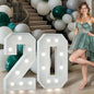 Marquee Numbers 3 Feet Tall Big Light Up Numbers 20th Birthday Decorations Women Men Graduation Decorations 2025 White Anniversary Party Decor Large Cardboard Prop Backdrop Sign 20