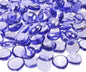 KINGOU Flat Glass Gems/Marbles/Stones/Beads for Vase Filler, Table Scatter, Games - 1 Lbs (17-19mm, Approx. 3/4") (Purple, Standard) - Light Purplish Blue