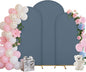 Wedding Arch Covers Arch Backdrop Cover Arch Stand Covers 7.2FT 6.6FT 6FT Set of 3 Arch Cover Spandex Fabric Stretchy Backdrop for Wedding Birthday Party Decoration Baby Shower (Dusty Blue)