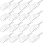 Hestya 16 Pcs Christmas Multi Purpose Clear Plastic Scoops for Candy Buffet Acrylic Kitchen Ice Food Popcorn Scoops for Protein Powders, Ice Cream, Coffee, Tea Jar (4.3 Inch)