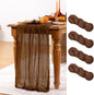 Brown Cheesecloth Table Runner Tan 4 Pack Fall Table Runners Boho Gauze 120 Inches Marron Cheese Cloth Fall Table Decorations for Thanksgiving Wedding Bridal Baby Shower Tea Party Decor