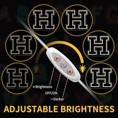 Light Up Letters H, Led Marquee Letter Lights Neon Sign, 13" Height Decorative Lighted Alphabet Number, Battery/USB Powered Led Letters Lights for Wedding, Birthday, Party, Christmas or Home Decor