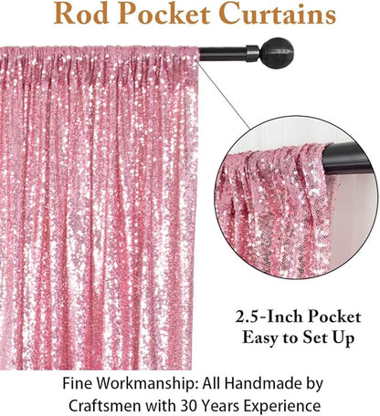 ShiDianYi 4FTx6FT-Fuchsia Pink-Backdrop Curtain Photography,Shimmer Sequin Fabric Photography Backdrops Sequin Curtains for Wedding/Party