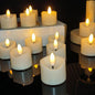 24 Pack Battery Operated Votive Candles 1.5 x 1.67 inches Flameless Votive Tealights Black Wick Tea Lights LED Electric Fake Candles Realistic for Wedding Christmas Thanksgiving Party Decoration