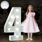 Marquee Numbers 3 Feet Tall Big Light Up Numbers 4 Year Old 14th 40th Birthday Decorations Girl Boy Women Men White Anniversary Party Decor Large Cardboard Prop Backdrop Sign 4