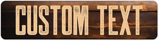 Custom Sign, Custom Street Sign, 11 Font Colors, 13 Font Styles, 4 Hole Options, 22 Sizes, 12x48 Inches, Rust Free DiBound, Fade Resistant, Made in USA by My Sign Center (Vintage Wood)