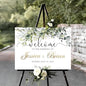 Personalized Welcome to Our Wedding Sign With Stand - Rustic Ceremony Decor and Reserved Signs
