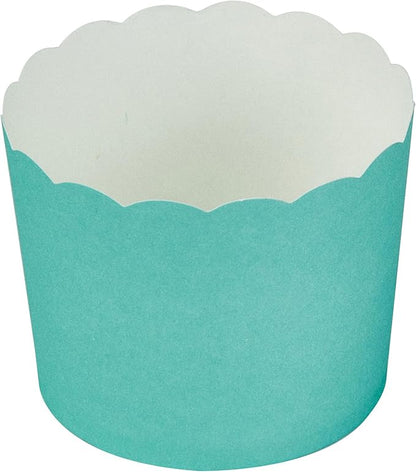 Panificio 6 Ounce Cupcake Wrappers, 200 Scalloped Baking Cups - Oven-Ready, Greaseproof, Turquoise Paper Cupcake Liners, Disposable, For Birthdays, Baby Showers, Or Weddings - Restaurantware
