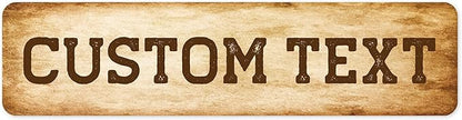 Custom Sign, Custom Street Sign, 11 Font Colors, 13 Font Styles, 4 Hole Options, 22 Sizes, 12x48 Inches, Rust Free DiBound, Fade Resistant, Made in USA by My Sign Center (Vintage)
