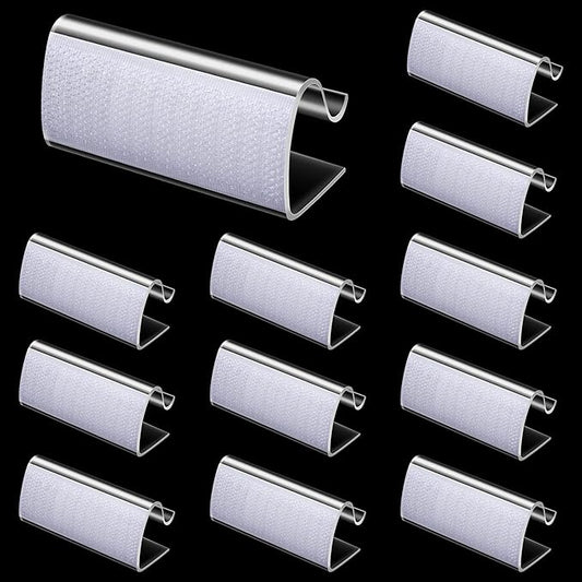 12 Pieces Table Skirting Clips Clear Tablecloth Clips for Indoor Outdoor Events Wedding Meeting Party Picnic Banquet
