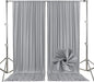 10ft x 10ft Dark Grey Backdrop Curtains for Parties, Fabric Satin Background Curtain with Rod Pockets for Weddings, Birthday, Baby Shower, Photography, Graduation Party Backdrop Drapes, 2 Panels