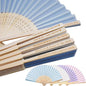 Personalized Engraved Light Blue Fans Folding Hand Fans 80 Pcs, Summer Wedding Fans, Custom Imitated Silk-Bamboo Fans for Guests Wedding Party Favor Bridal Shower Gifts Party Decoration
