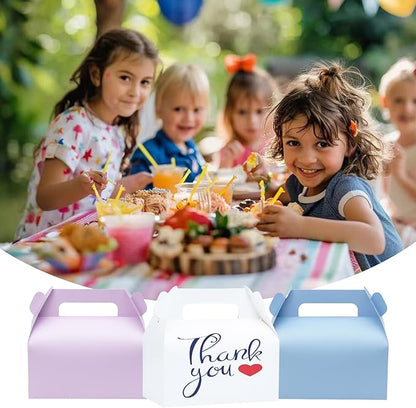 UnicoPak 30 Pack White Gable Treat Boxes Party Favor Boxes for Goodie Snacks Cookie Candy Toys Birthday Party Wedding Shower Holidays 6.5x3.5x4 Inches