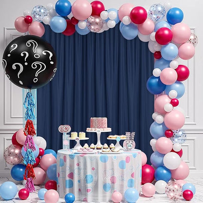DWCN 10x8 FT Navy Blue Backdrop Curtains for Parties, Photography Backdrop Drapes with Rod Pockets for Wedding Decorations Stage Birthday Family Gatherings, 2 Panels 5ft x 8ft