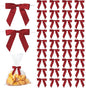 50Pcs Wine Red Twist Tie Bows for Gift Wrapping 2.5" Satin Ribbon Bow for Treat Bags Cake Balloons Birthday Party Favors Wedding Decorations