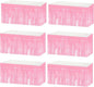 6 Pack 29x108 Inch Metallic Foil Fringe Tinsel Table Skirts Banner for Rectangle Tables Streamer Garland Curtains Backdrop for Birthday, Parade Floats, Valentine's Day Party Decoration(Macaron Pink)