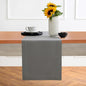 Solino Home Linen Steel Gray Table Runner 120 Inches Long - 100% Pure Linen Hemstitch 14 x 120 Inch Table Runner for Dining, Fall, Autumn - Classic Hemstitch