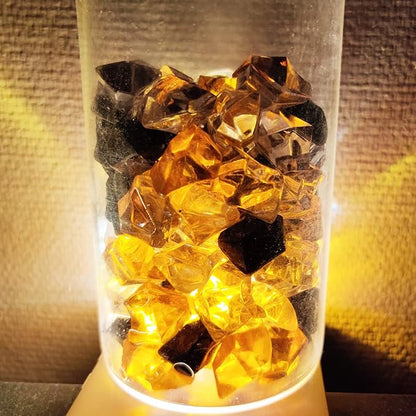 HappyFiller Halloween Decoration Acrylic Gems Fake Crystal Cubes Jewels Rocks for Vase Fillers, Centerpieces,Party Decor Ice Stones Table Scatter,Orange,Black and White,14 OZ
