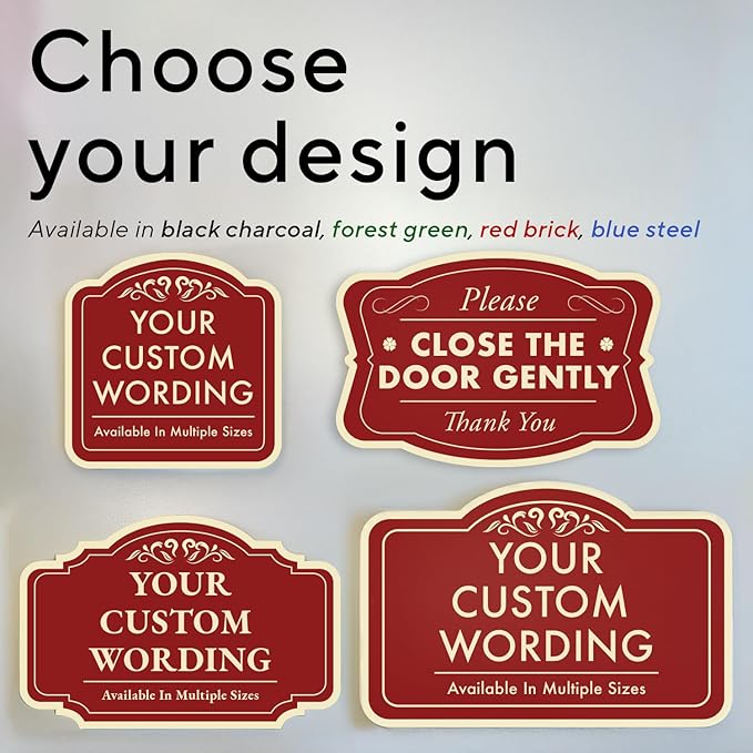 Custom Decorative Outdoor Metal Signs, Personalized Aluminum Sign - Design 3 Red Brick, 10x7 In - Waterproof, Made in USA