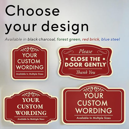 Custom Decorative Outdoor Metal Sign - Personalized Aluminum - Driveway Sign, Waterproof, Made in USA - Design 1 Red Brick 36x24 In