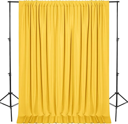 DWCN 10x10 FT Backdrop Curtains for Parties, Photography Backdrop Drapes with Rod Pockets for Wedding Decorations Stage Birthday Family Gatherings, 2 Panels 5ft x 10ft, Yellow