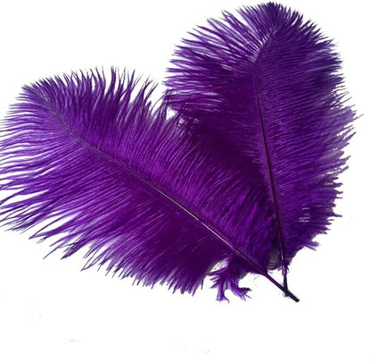 Sowder 16-18inch(40-45cm) Ostrich Feathers Plume for Wedding Centerpieces Home Decoration Pack of 10pcs(Purple)
