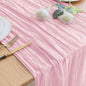 Asee'm Cheesecloth Table Runner 120 Inches Blushing Pink Boho Gauze Cheese Cloth Runner 10FT Rustic Sheer Fall Table Runners for Thanksgiving Wedding Baby Shower Holiday Party Decoration