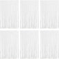 White Foil Fringe Curtain 3.3×8.3FT 6 Packs, Metallic Tinsel Curtains Party Streamers for Birthday Graduation Baby Shower Decoration (6pcs,3.3FT×8.3FT, White)