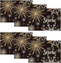 Artoid Mode Black Snowflake Let It Snow Winter Placemats Set of 6, 12x18 Inch Seasonal Christmas Table Mats for Party Kitchen Dining Decoration