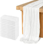 12 Pack Cheesecloth Table Runner, Runner Gauze Boho Wedding Decor Romantic Table Runner for Wedding Birthday Party(35" x 118") (White)