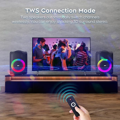 Portable Karaoke Machine for Adults, Bluetooth Speaker with 2 Wireless Microphones New PA System Bluetooth 5.3 Karaoke System with DJ Light for Party and Gatherings (Karaoke)