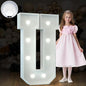 Marquee Letters 3 Feet Tall Large Light Up Letters Baby Shower Decorations Wedding Engagement Proposal White Party Decorations Marry Me Sign Big Cardboard Backdrop U