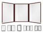 Goodsmart Restaurant Menu Covers – 25 Pack Burgundy 6-View Trifold 8.5" x 11", Side-Loading Vinyl & Plastic Menu Holders, Clear Menu Sleeves, Leather-Style Café Covers with Gold Corners